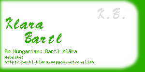 klara bartl business card